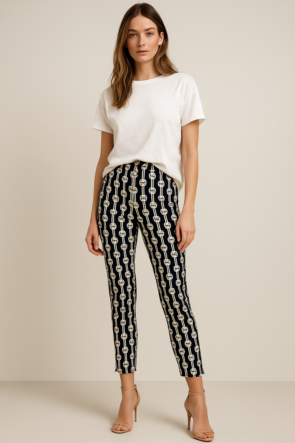 Hose „Cindy“ Dunkelblau | Weiß