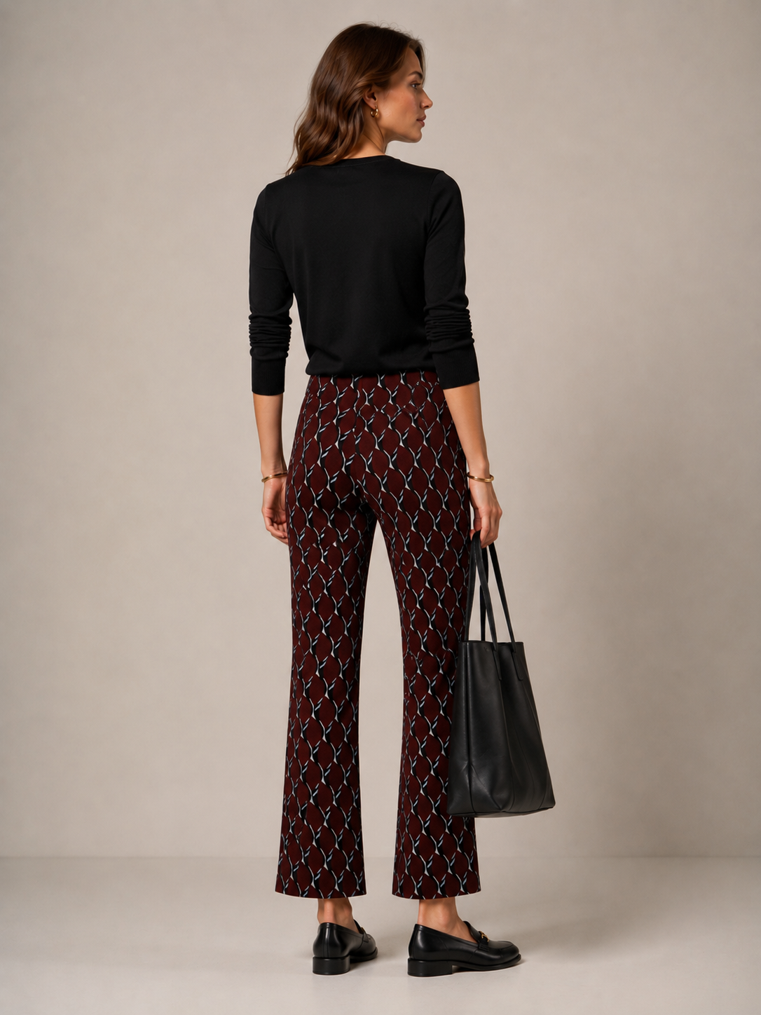 Statement-Hose „Cindy“ Barolo | Schwarz | Weiß | Hellblau
