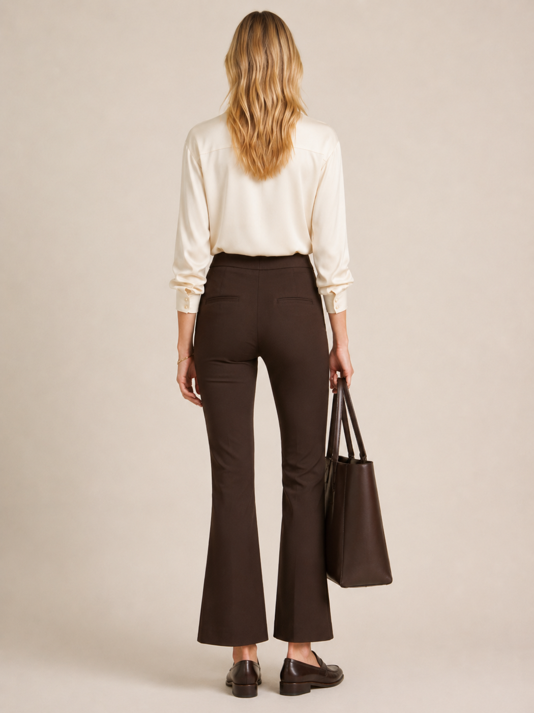 Elegante Kick-Flare Hose „Amaia“ Tabakbraun