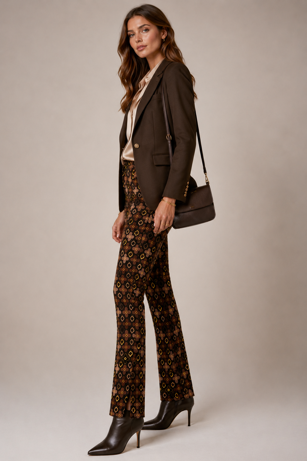 Statement-Hose "Sabrina" „Sabrina“ Braun | Gelb