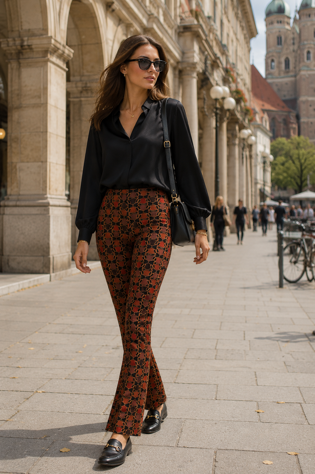 Statement-Hose „Cindy“ Warme Braun-, Rostrot- und Orangetöne