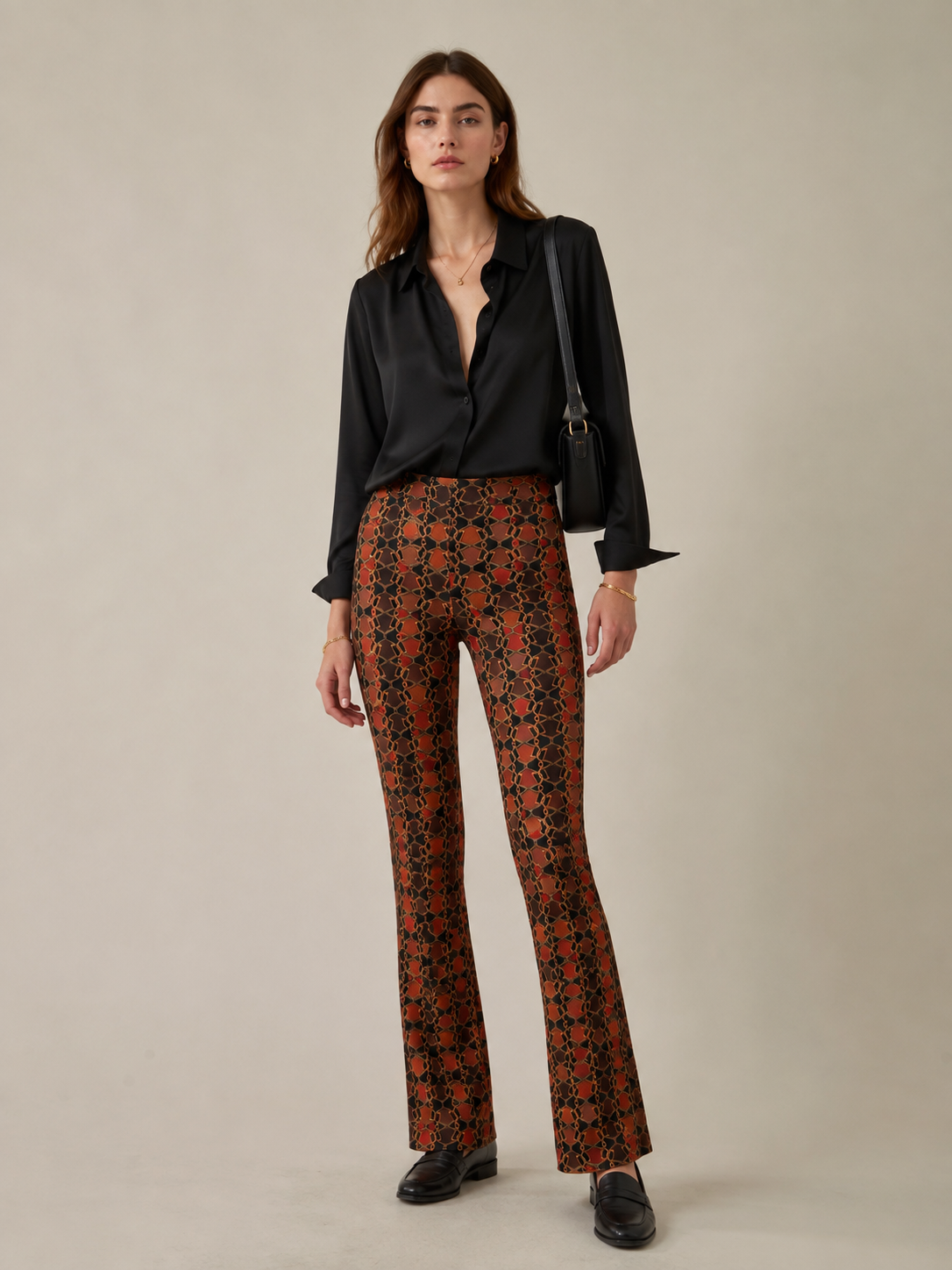 Statement-Hose „Cindy“ Warme Braun-, Rostrot- und Orangetöne