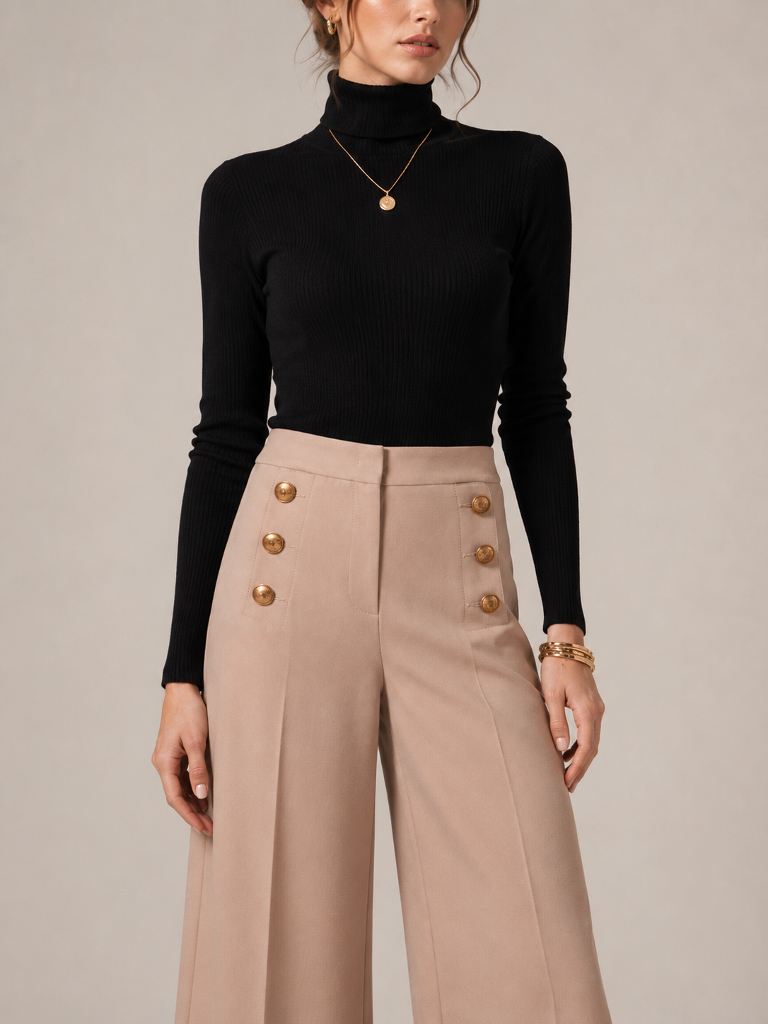 Statement-Hose „Bridget“ Puderbeige