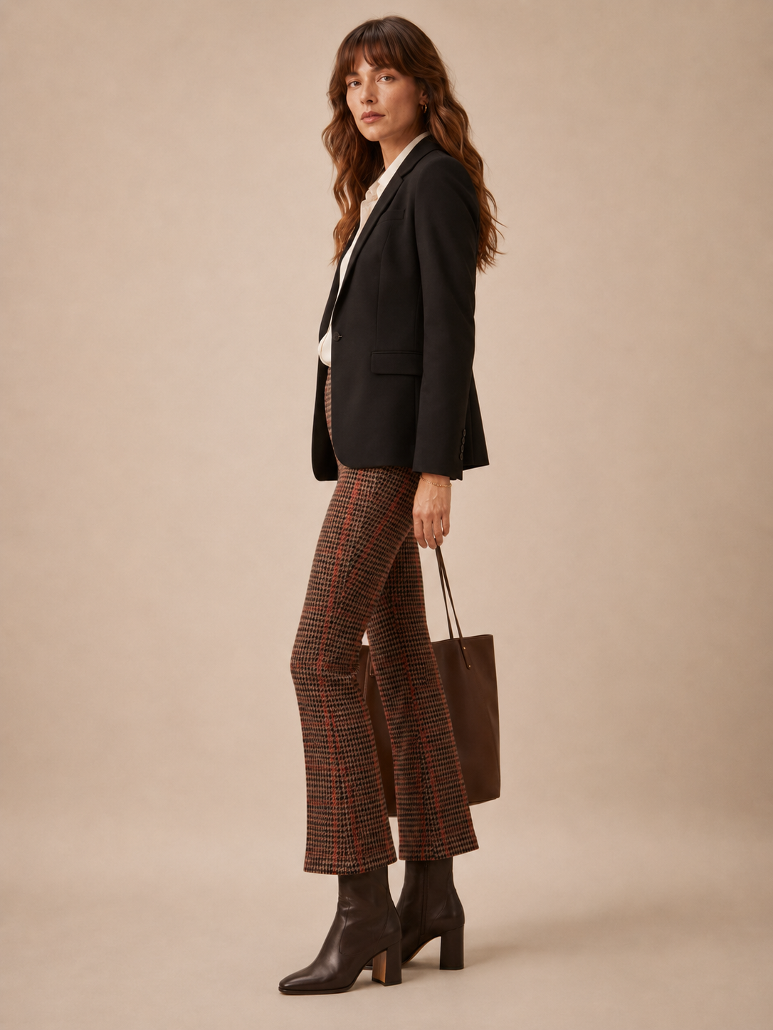 Statement-Hose "Cindessa" Rostrot | Braun | Beige