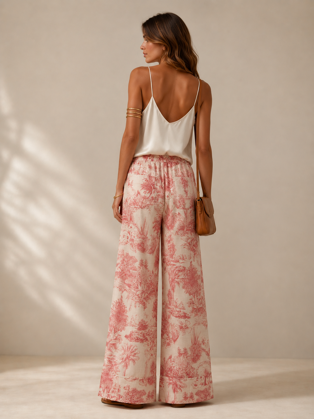 Wide-Leg-Hose „Violetta“ Creme | Rot