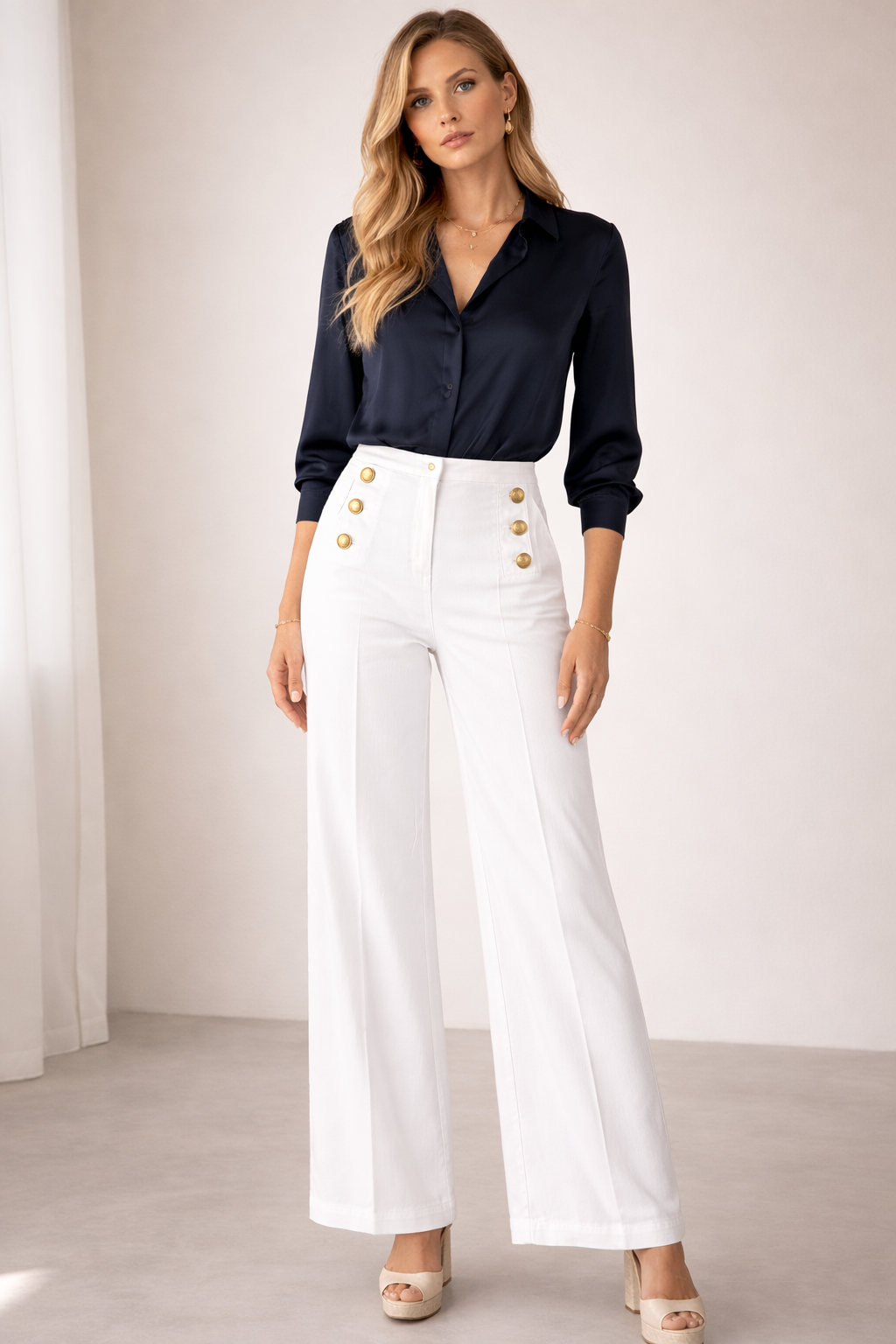 Wide-Leg-Jeans „Bridget“ Weiß