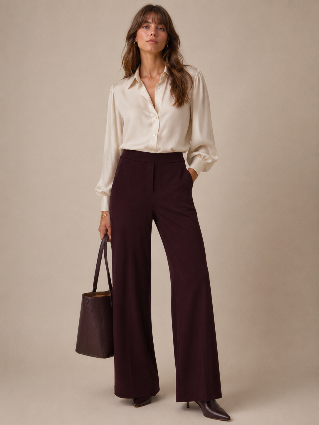 Wide-Leg-Hose „Naley“ Barolo