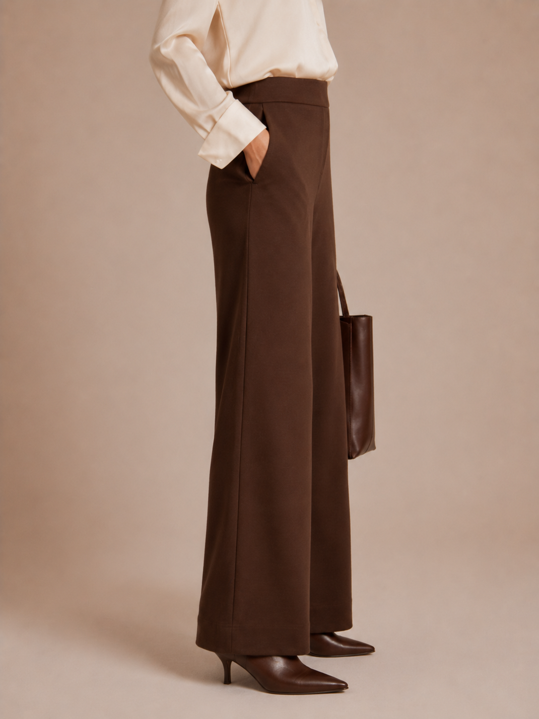Wide-Leg-Hose „Naley“ Schokobraun