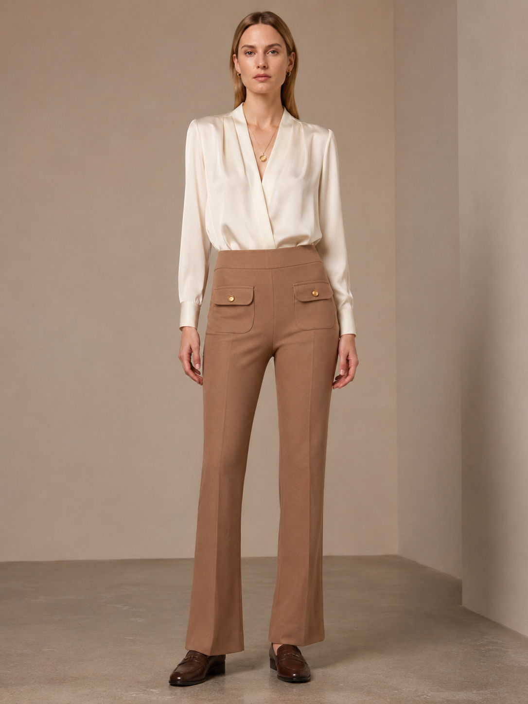 Hose „Nanette Gold“ Beige