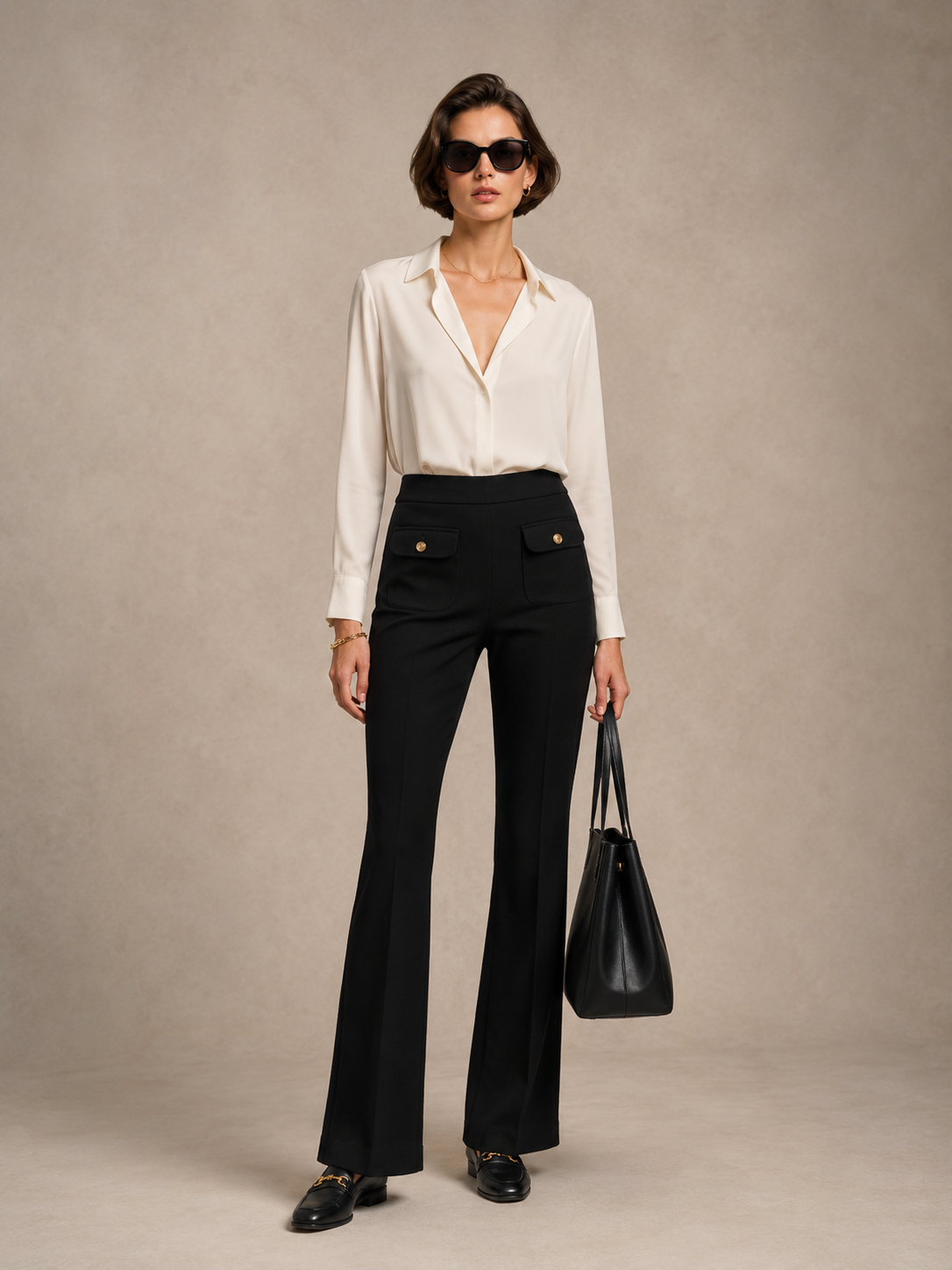 Hose „Nanette Gold“ Schwarz