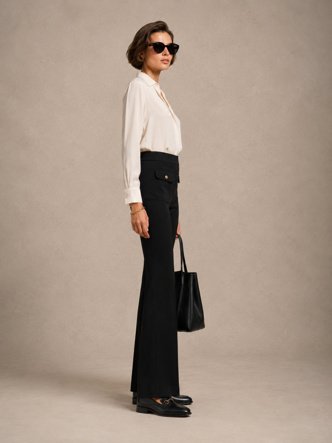 Hose „Nanette Gold“ Schwarz