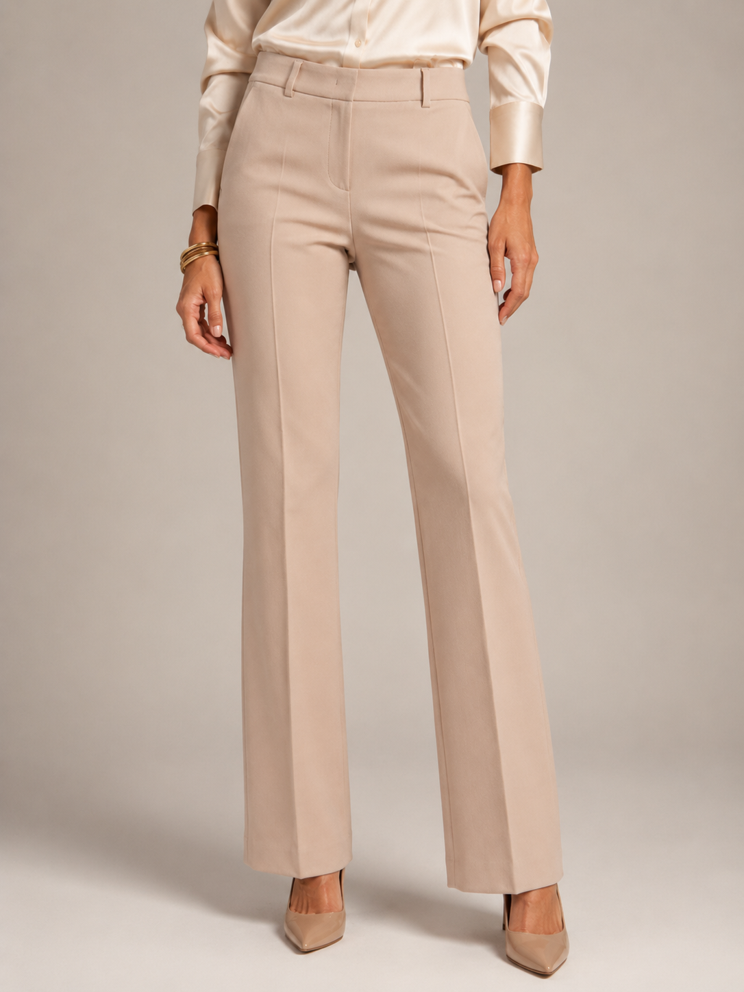 Stoffhose "Rosie" Hellbeige