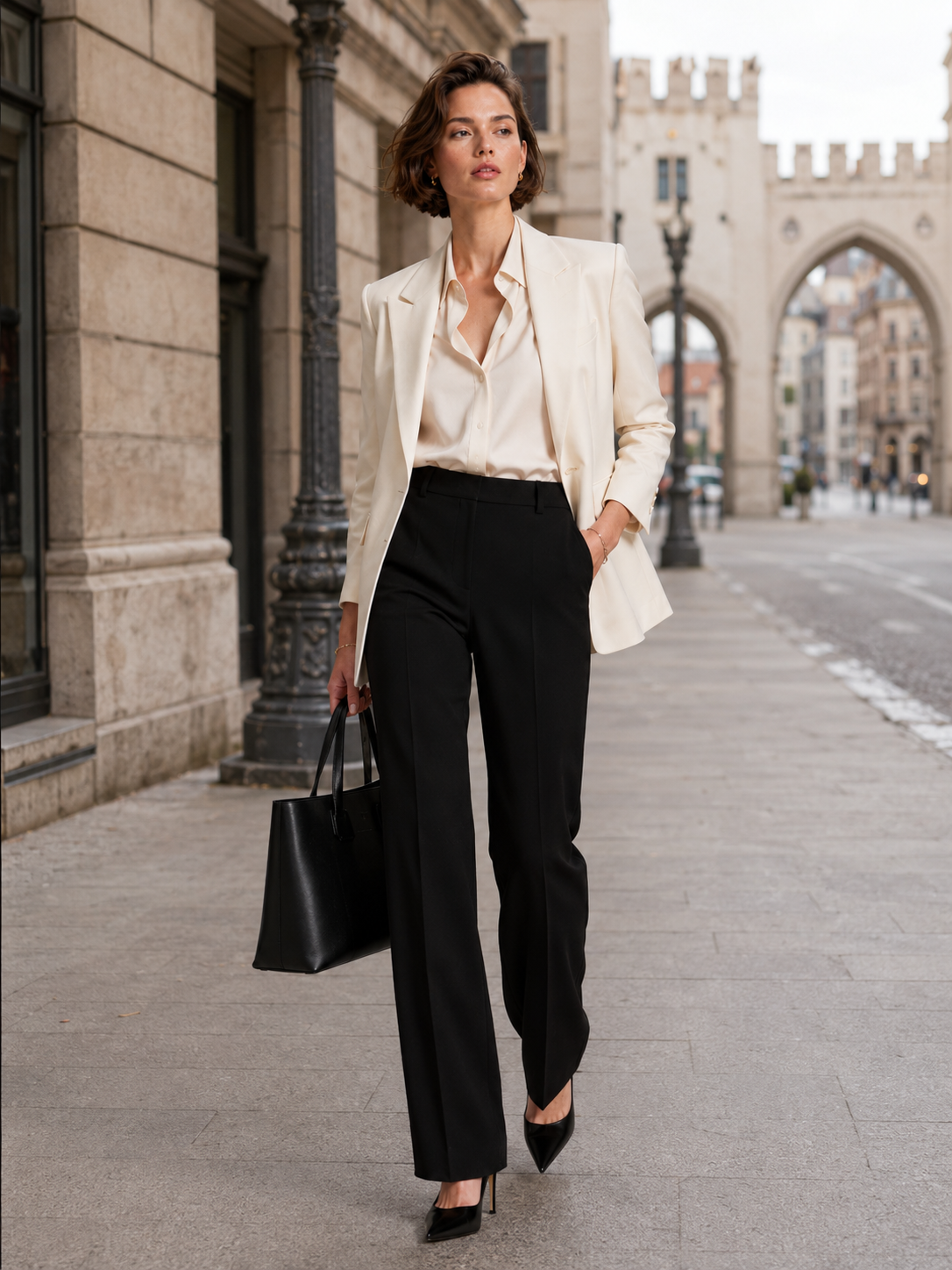 Designer-Stoffhose „Rosie“ Schwarz