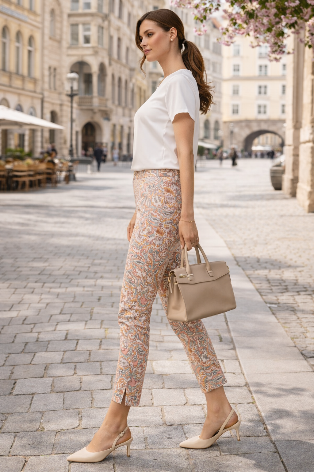 Hose „Sabrina“ Softem Pfirsich | Multicolor