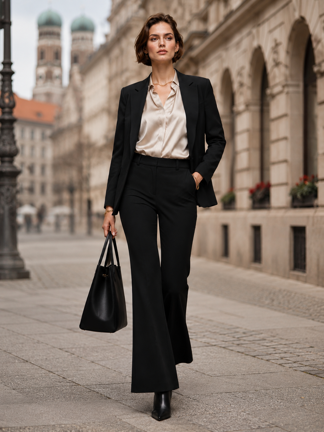 Flared-Hose „Asha“ Schwarz