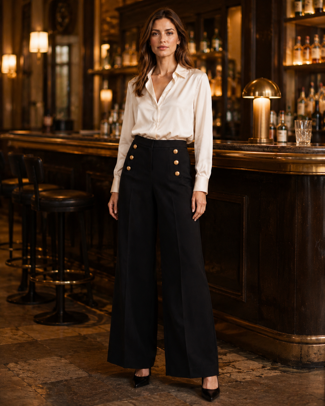 Statement-Hose „Bridget“ Dunkelbraun