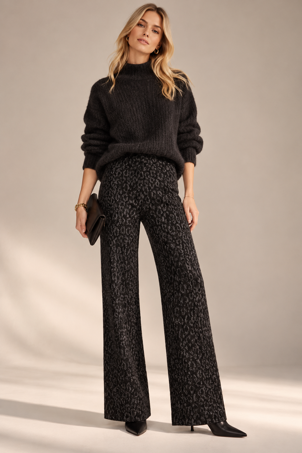 SEDUCTIVE / GLAMOURÖSER KOMFORT DIE SCHLUPFHOSE „KIMBERLY“ SCHWARZ / FRONTANSICHT