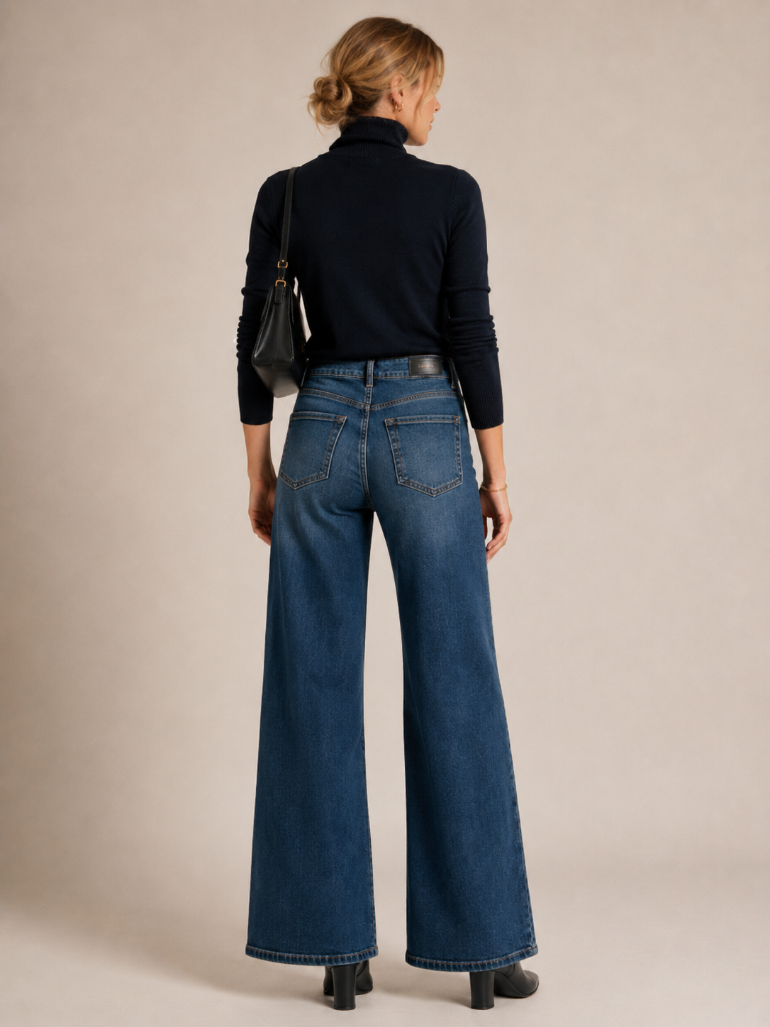 Wide-Leg Jeans „Maury“ Klassische blaue Waschung