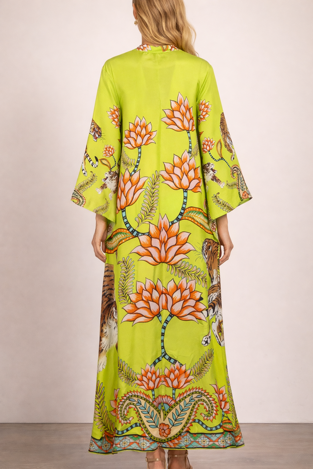 Seiden-Statement-Kleid Grün | Multicolor
