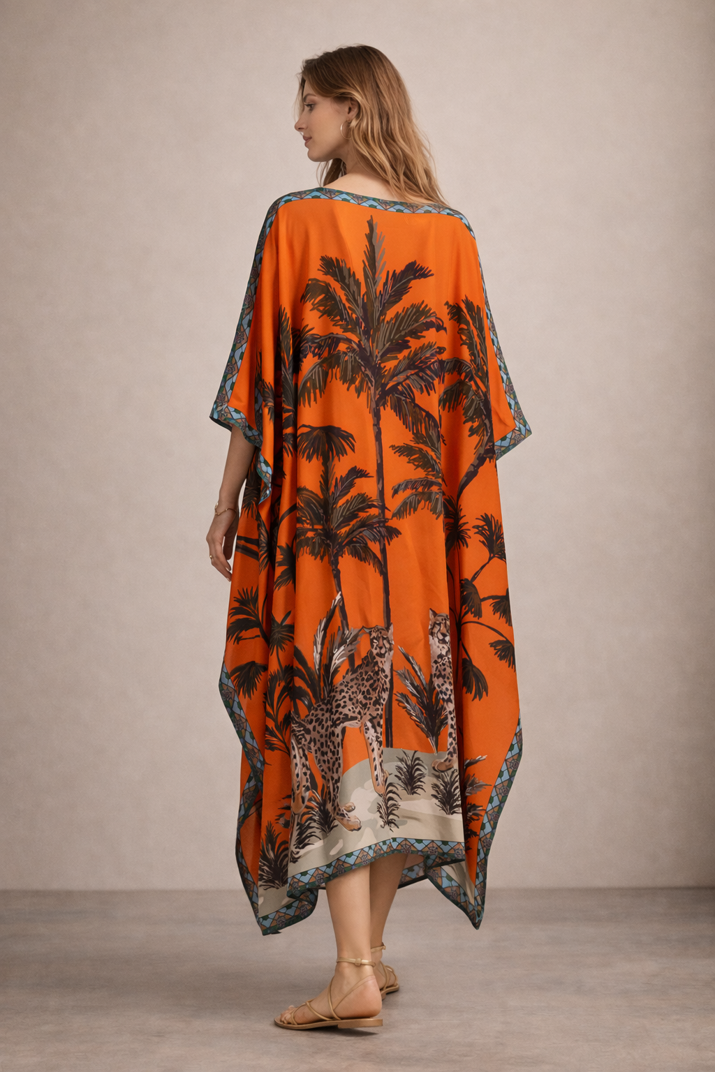 Seidenkaftan Orange | Multicolor