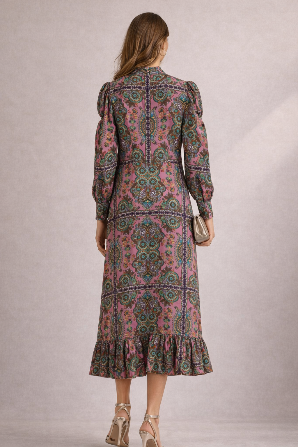 Seiden-Georgette-Kleid Pink | Multicolor