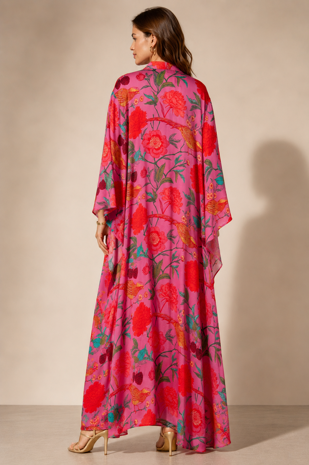 Seiden-Statement-Kleid „Floral“ Pink | Multicolor