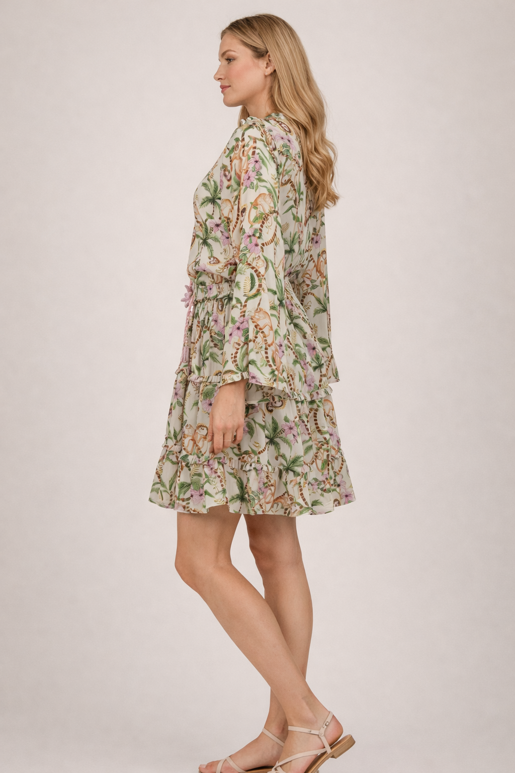 Kleid „Jungle“ Creme | Multicolor