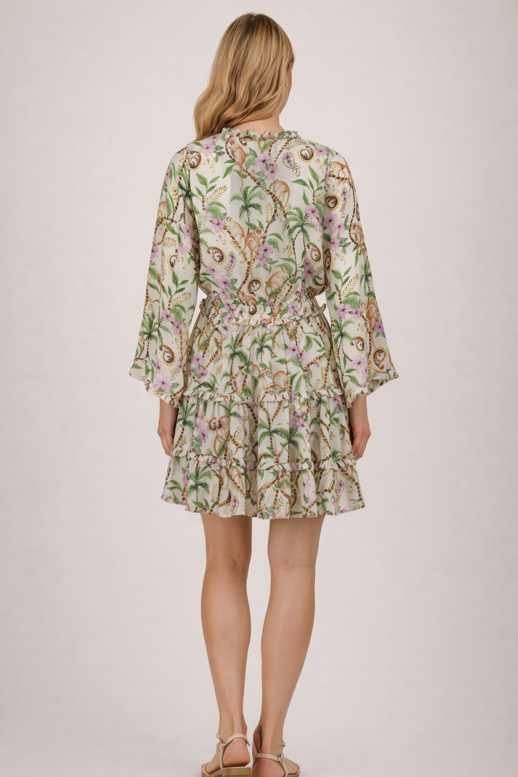 Kleid „Jungle“ Creme | Multicolor