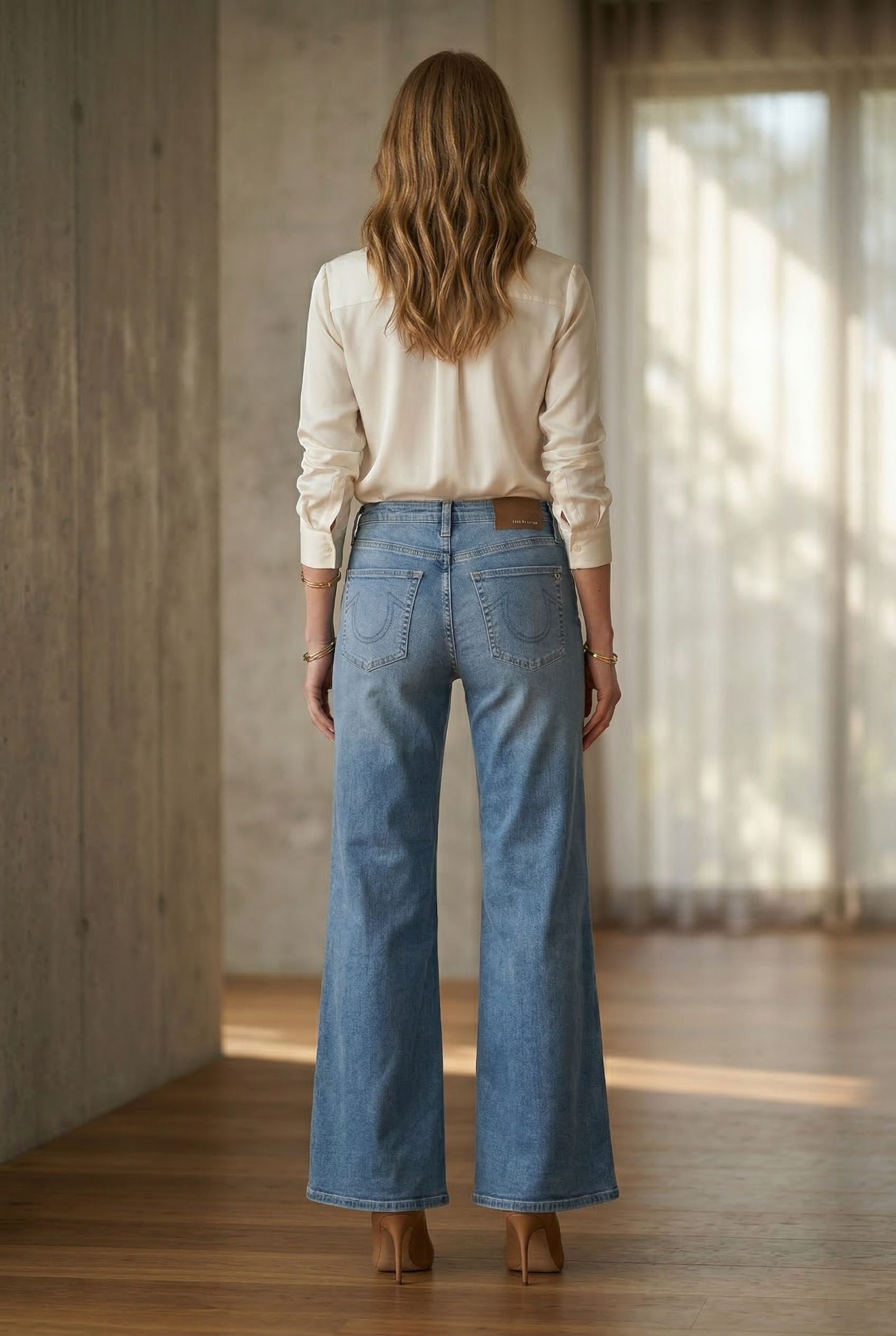 Wide-Leg-Jeans „Lauren“ Blau