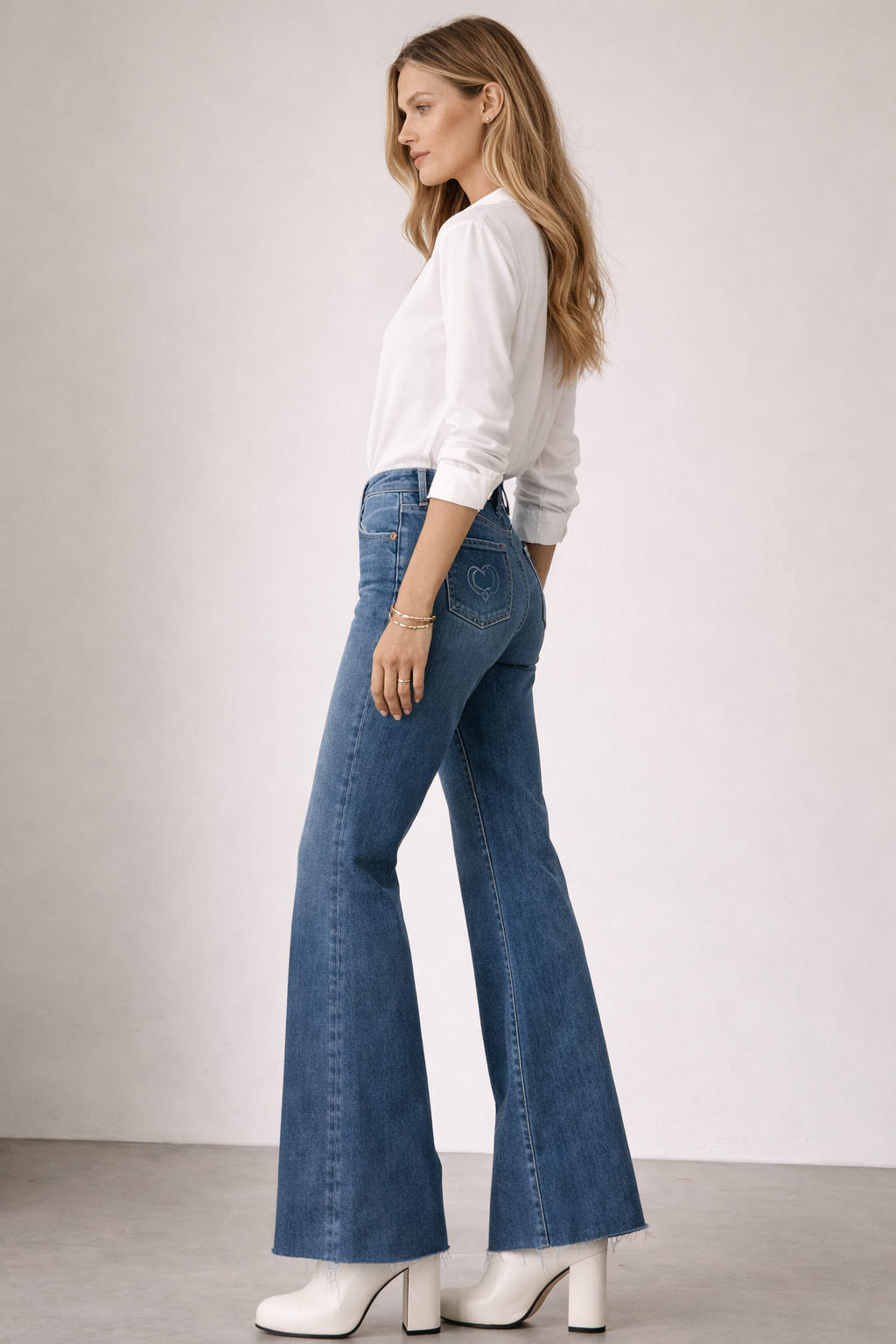 Jeans „Mija | Flared“ Blau