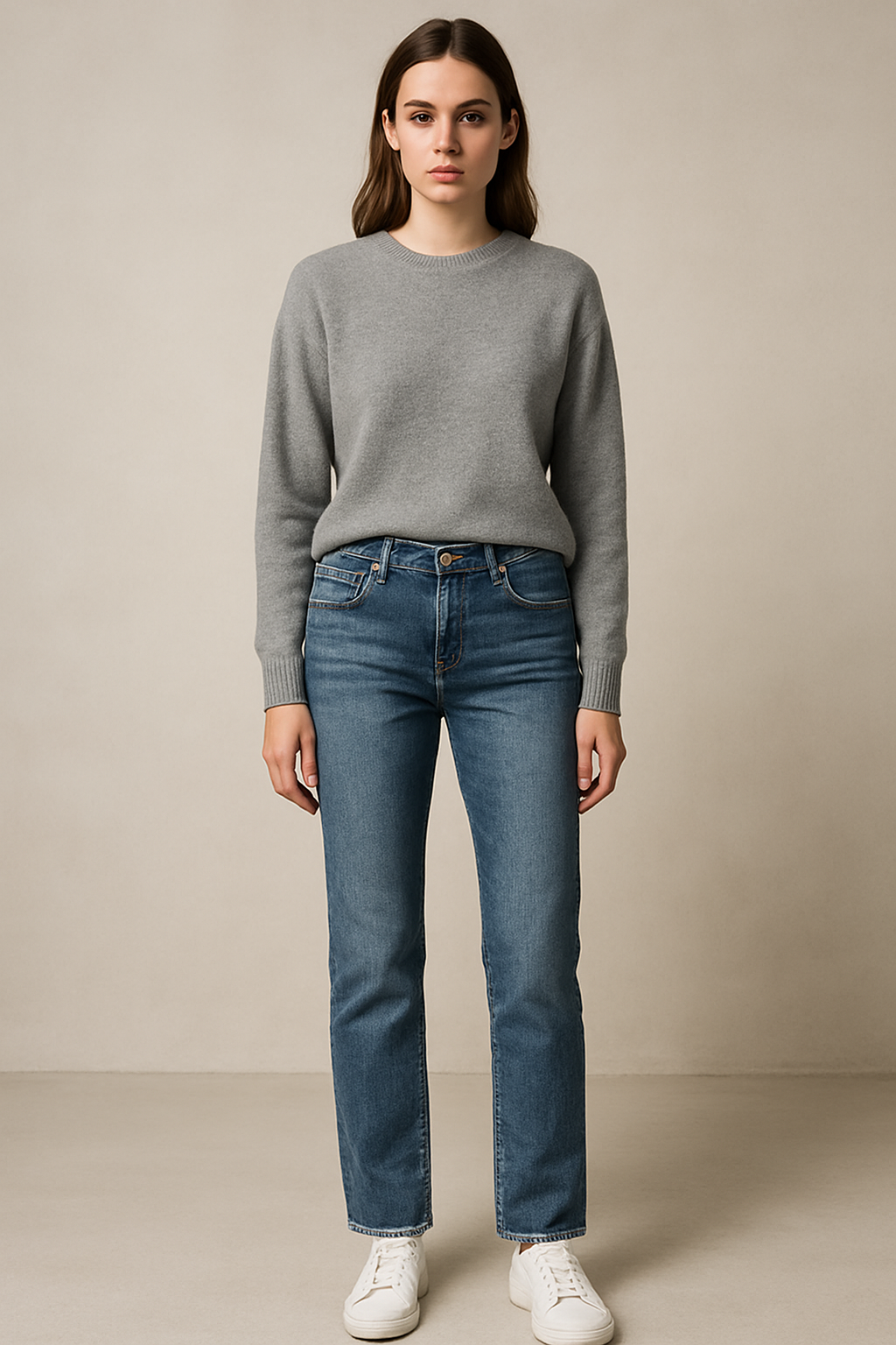 Jeans „Cora | Slim Straight“ Blau