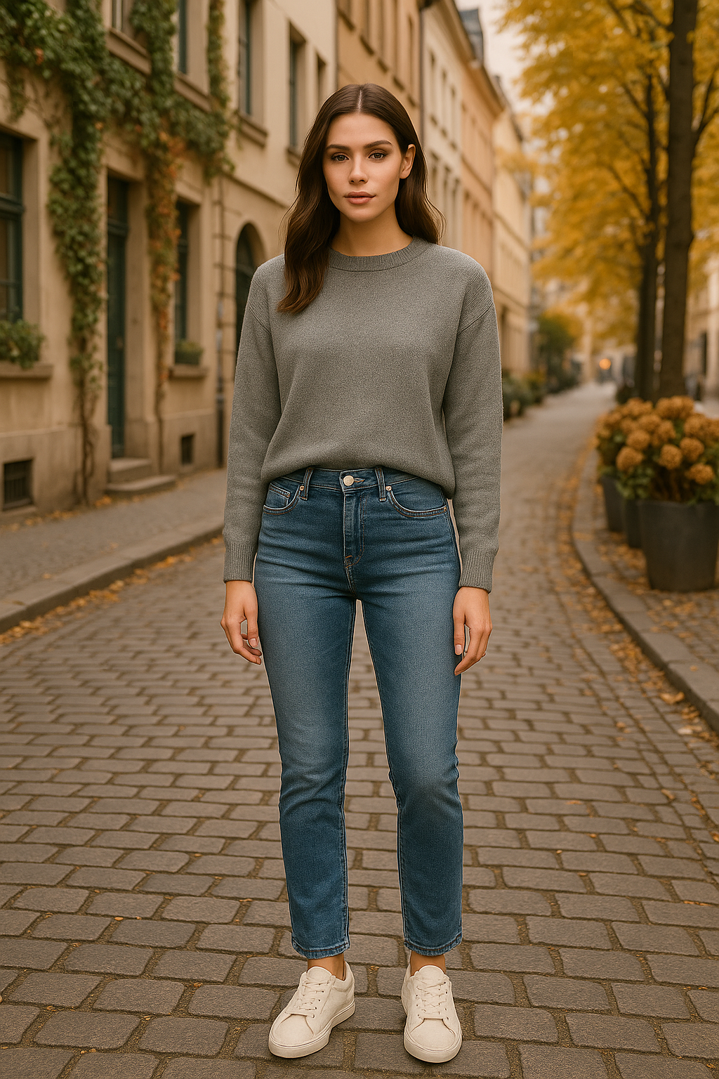 Jeans „Cora | Slim Straight“ Blau