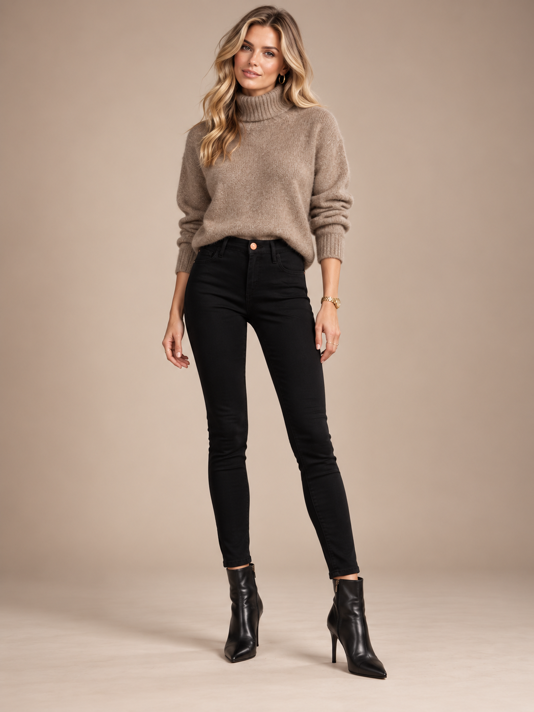 True Religion / Urbane Lässigkeit / Die Statement-Jeans Schwarz / Frontansicht