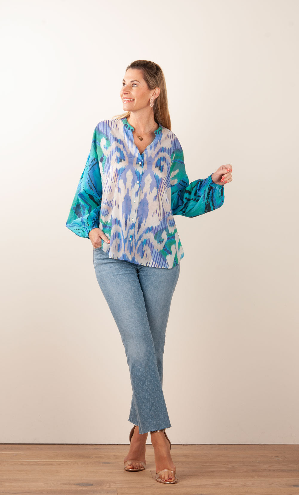 Bluse Blau | Türkis | Multicolor