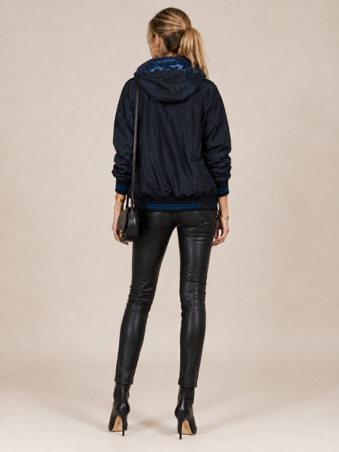 Glamour Jacke „Pailletten“ Dunkelblau