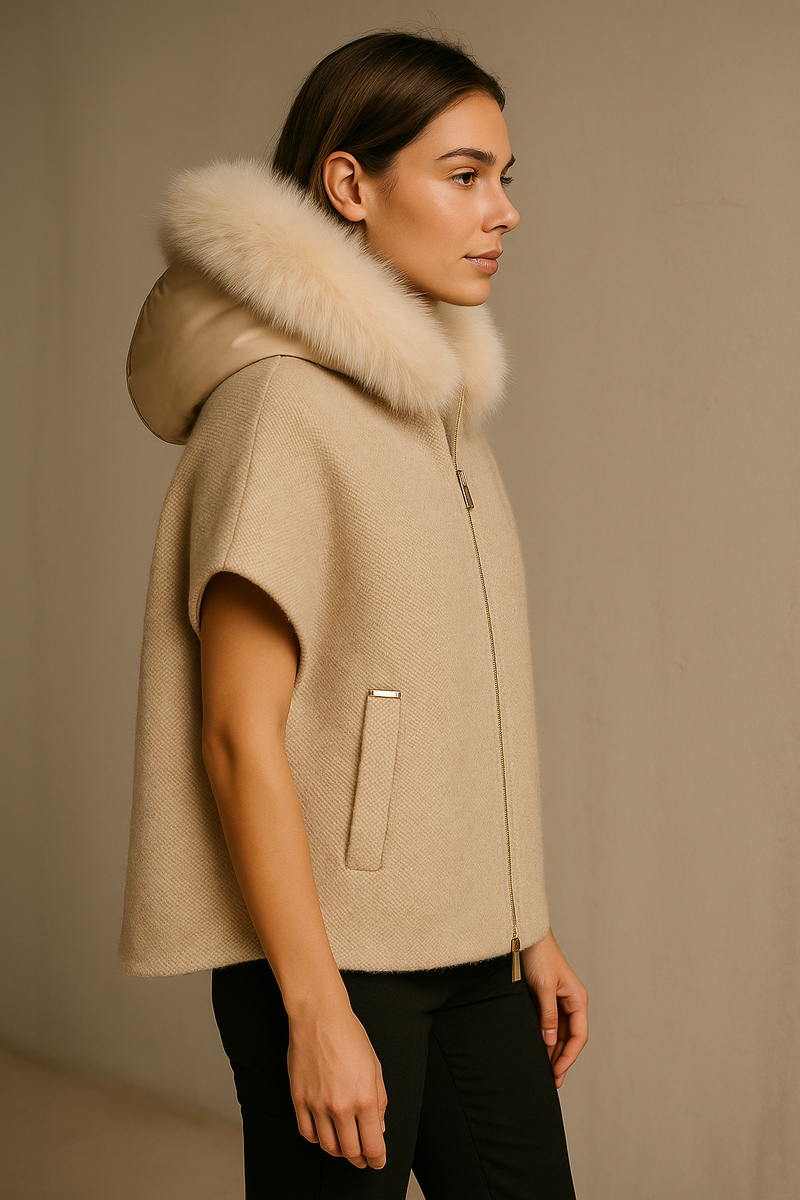Weste Melange Beige