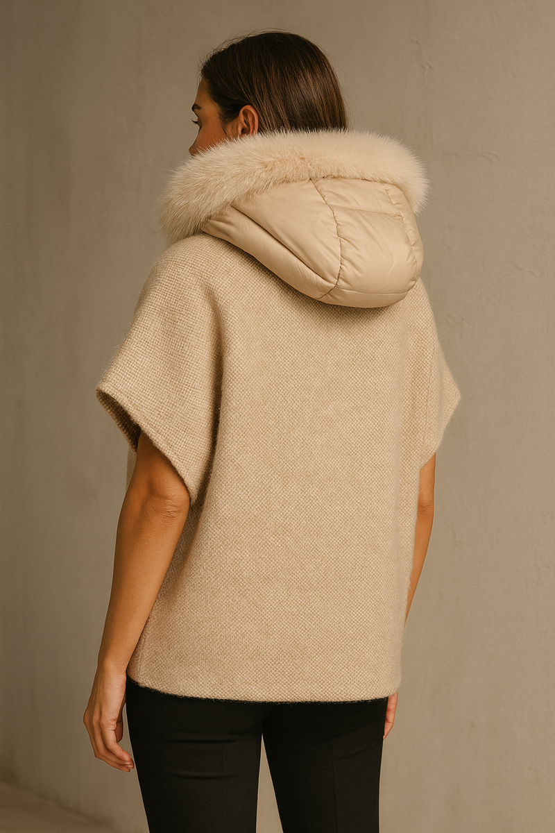 Weste Melange Beige