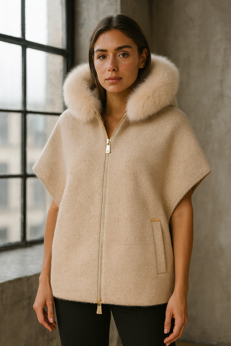 Weste Melange Beige