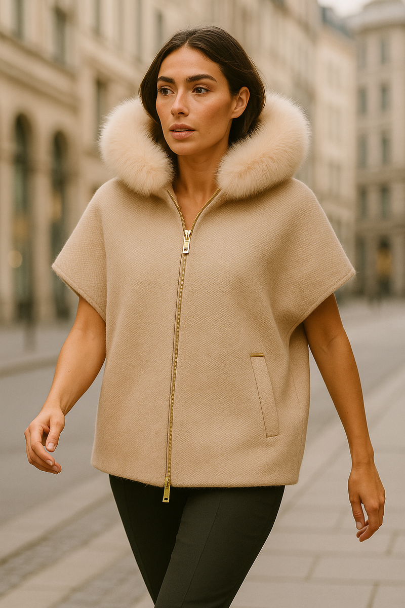 Weste Melange Beige