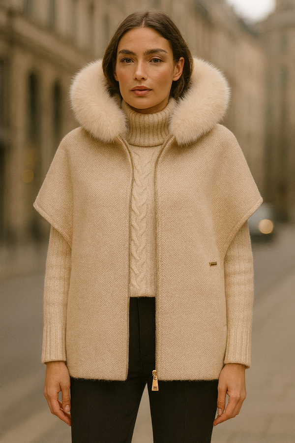 Weste Melange Beige
