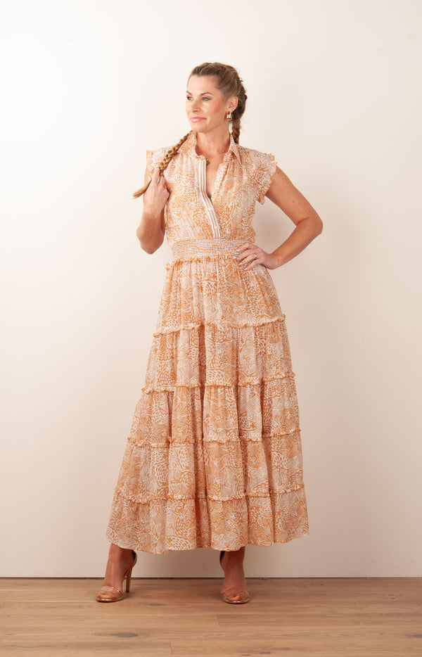 Kleid Karamell | Weiß