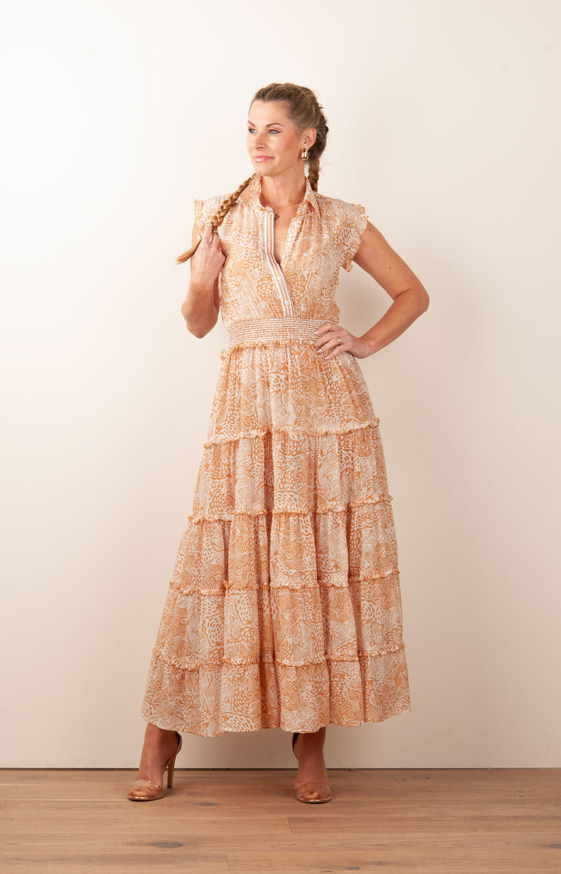Kleid Karamell | Weiß