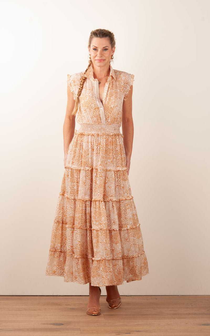 Kleid Karamell | Weiß