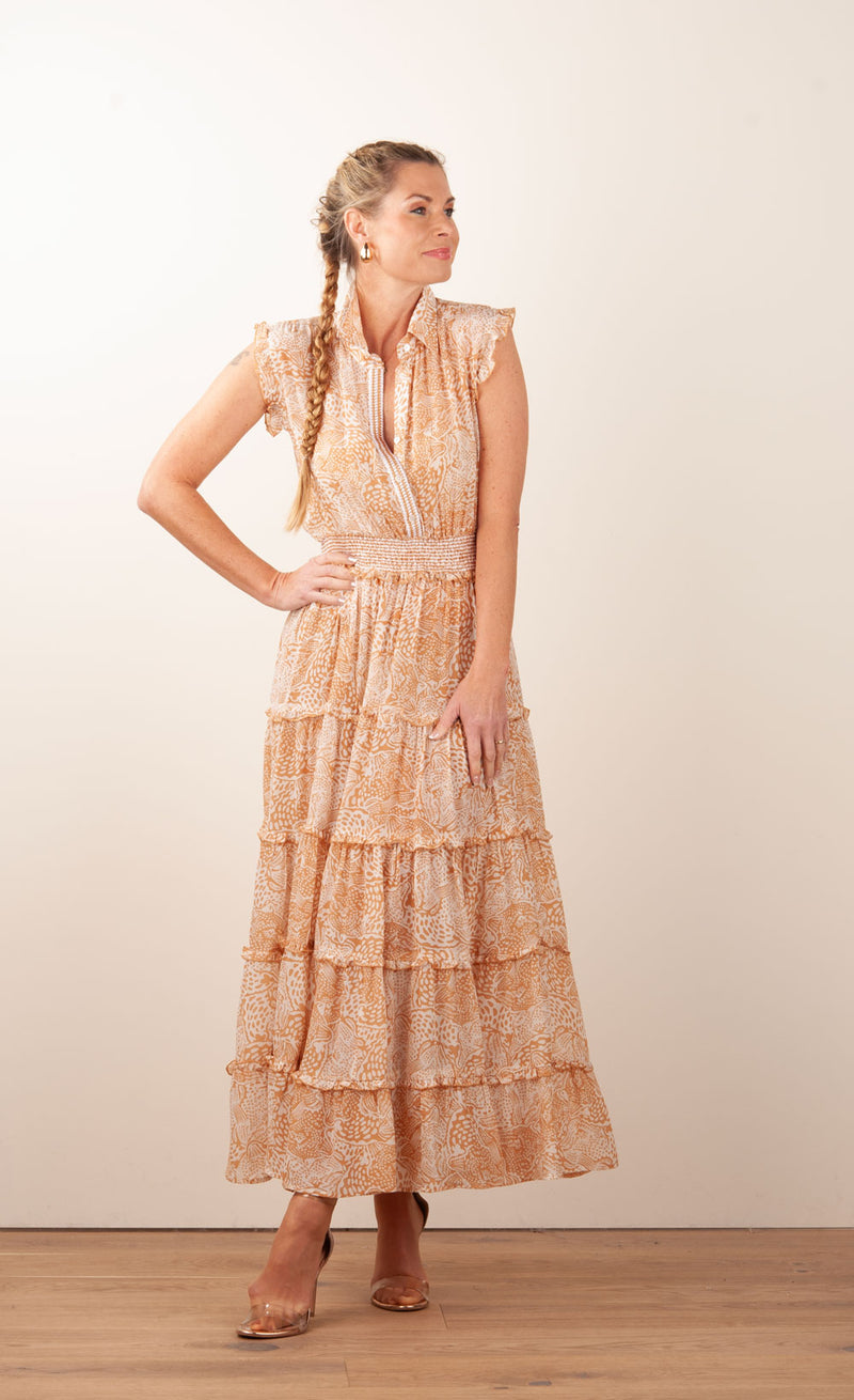Kleid Karamell | Weiß