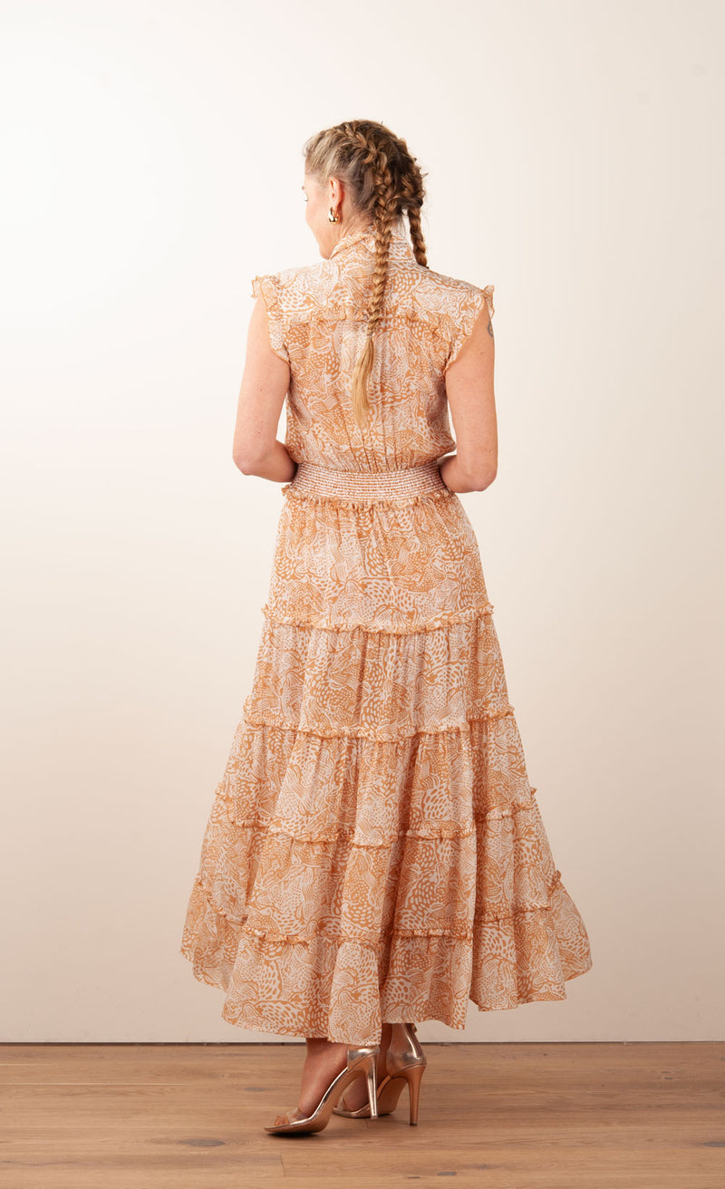 Kleid Karamell | Weiß