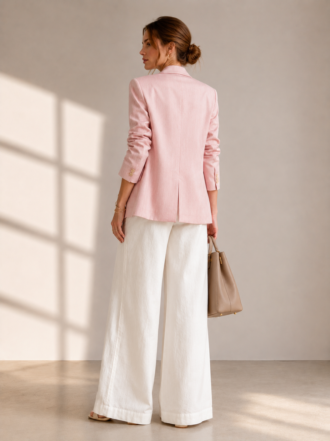 Statement-Blazer „Streifen“ Rosa | Weiß