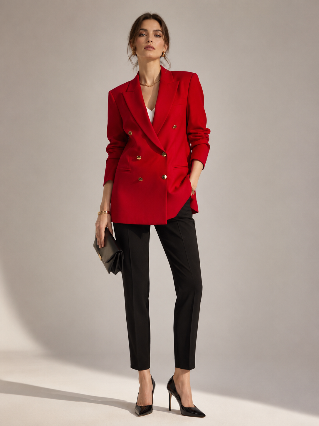 Statement-Wollblazer Rot