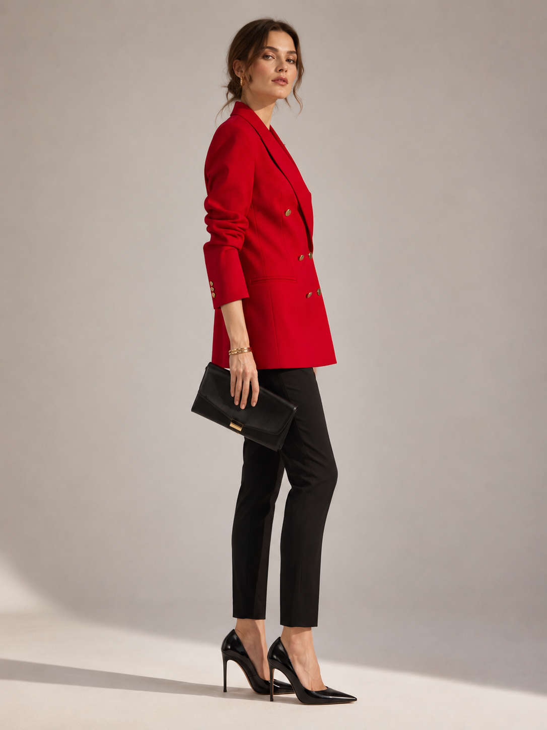 Statement-Wollblazer Rot