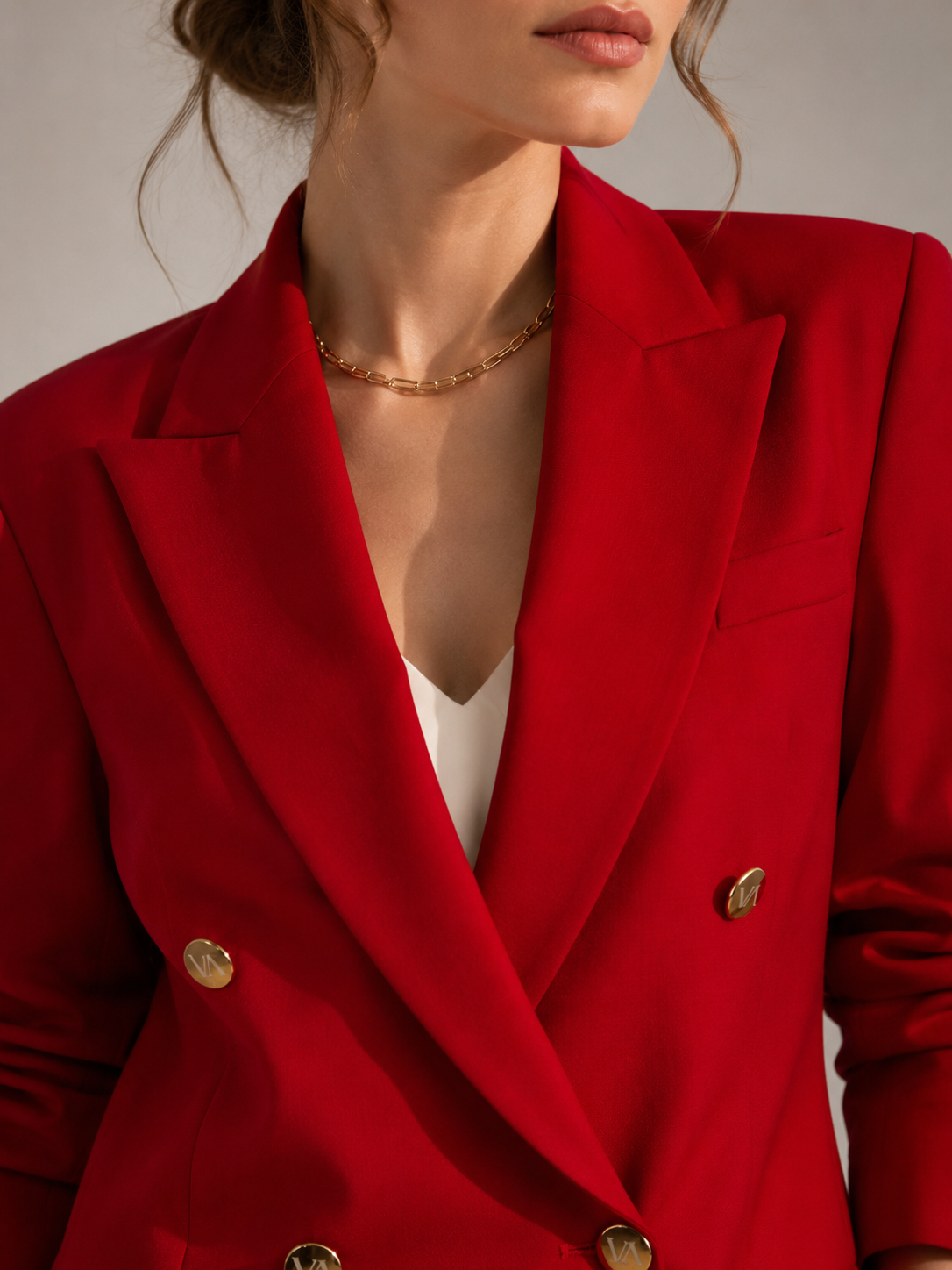 Statement-Wollblazer Rot