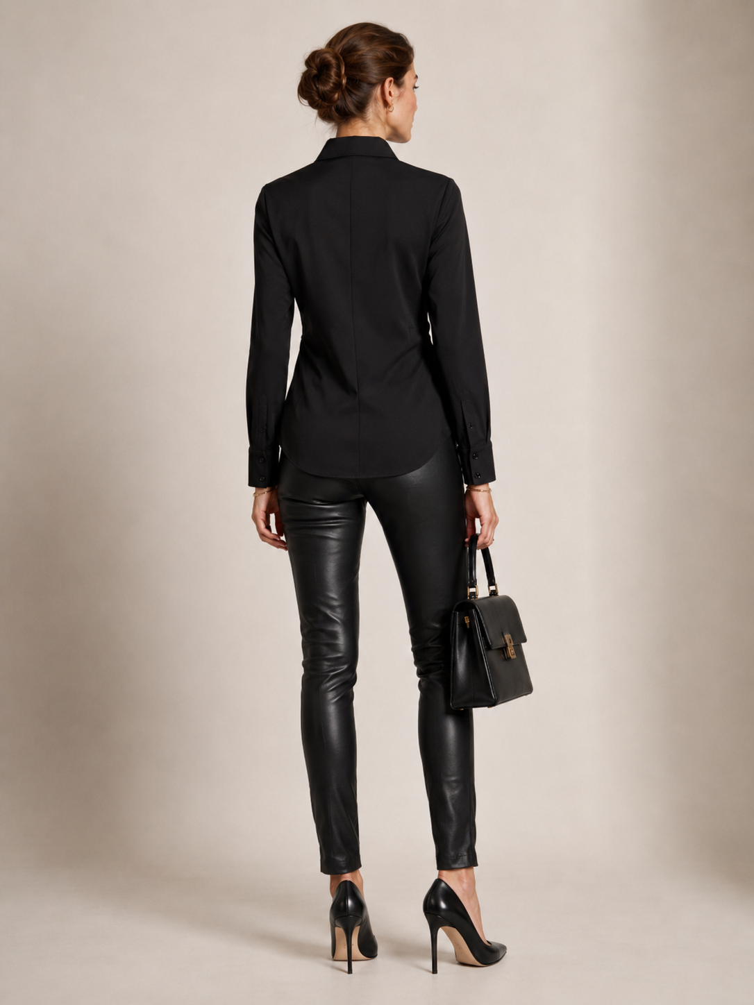 Drapierte Bluse „LARA“ Schwarz